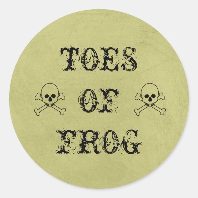 Toes of Frog Label Halloween Potion (Front)
