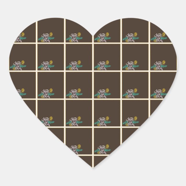 Toffee Rose Heart Sticker (Front)