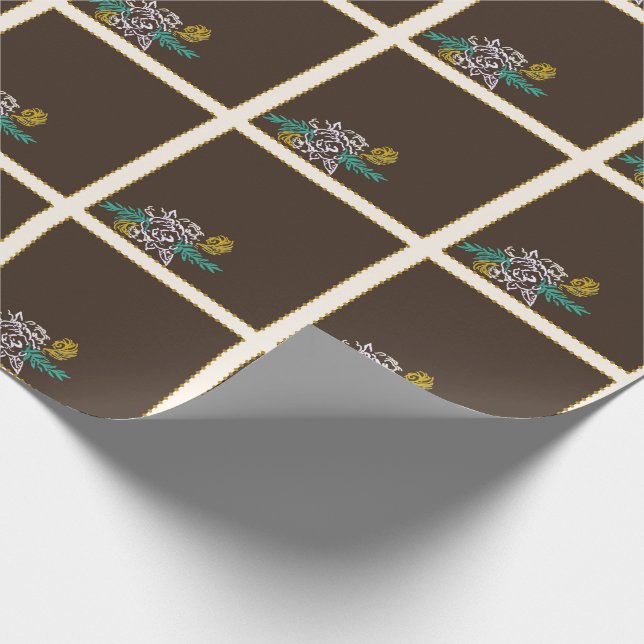 Toffee Rose Wrapping Paper (Corner)