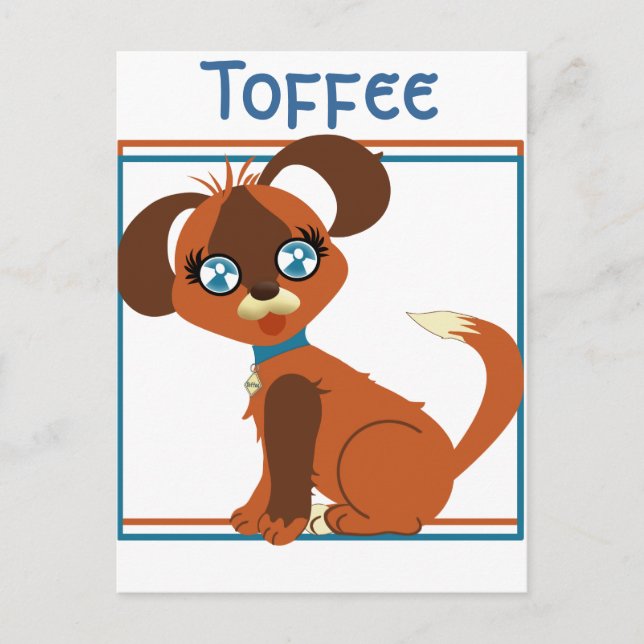 Toffee Toon Pup Postcard (Front)