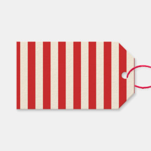 Tofu Cream Postbox Red Stripes Gift Tags