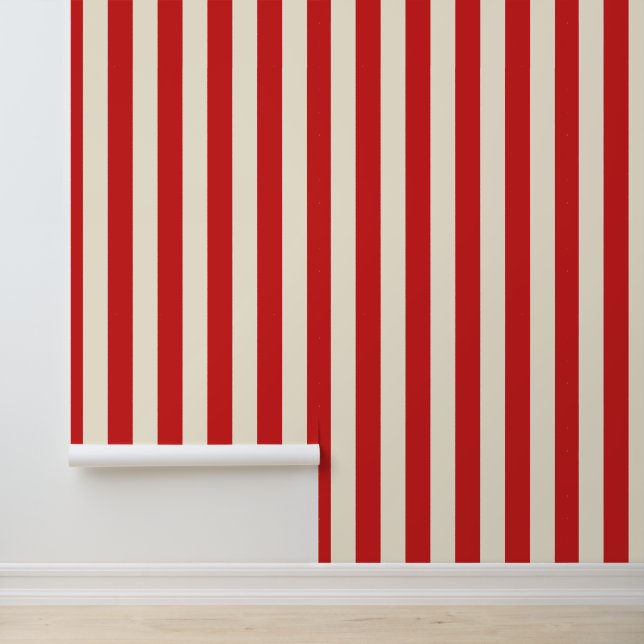 Tofu Cream Postbox Red Stripes Wallpaper (Application)