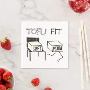 Tofu Fit Funny Running Tofu Soy themed Napkin