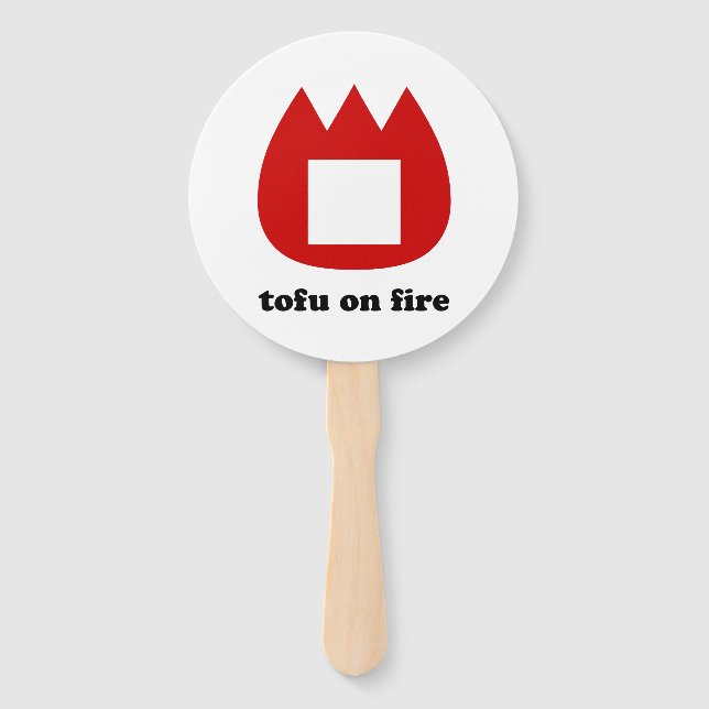 📛 tofu on fire hand fan (Front)
