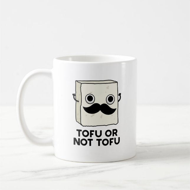 Tofu Or Not Tofu Funny Shakespeare Food Pun  Coffee Mug (Left)