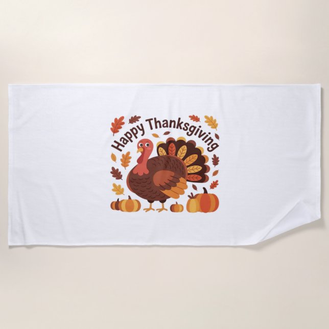 Tofu Over Turkey Classic T-Shirt Beach Towel (Front)
