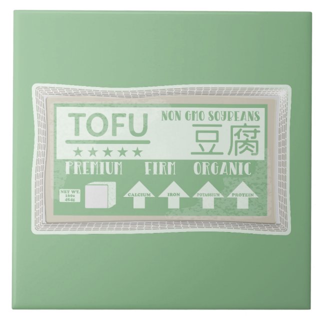 Tofu Pop art food packaging Ceramic Tile (Front)