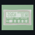 Tofu Pop art food packaging Faux Canvas Print<br><div class="desc">A pop art vector style illustration of a package of tofu. This would be a cool design for someone who is a vegan, vegetarian or who just loves tofu. The Japanese characters on this design read tofu. The label talks about the health benefits of tofu, including protein and non-GMO soy....</div>