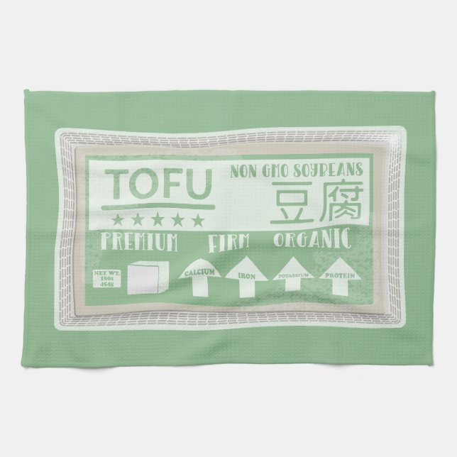 Tofu Pop art food packaging Tea Towel (Horizontal)