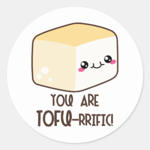 Tofu-rrific Emoji Classic Round Sticker