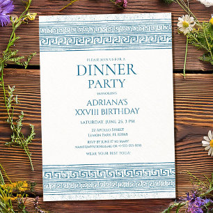 Toga Birthday Party in blue with stone elements Invitation