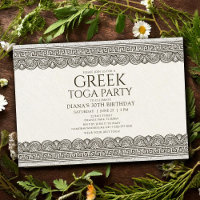 Toga Birthday Party Invitation with stone elements
