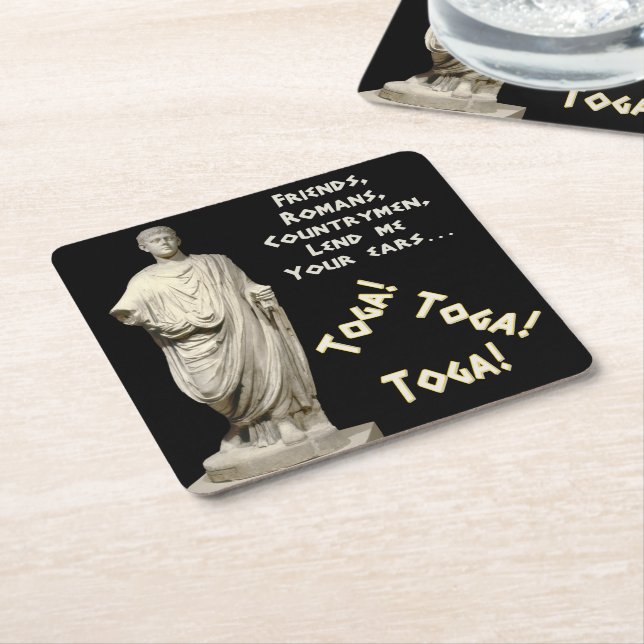 Toga! Toga! Toga! Square Paper Coaster (Angled)