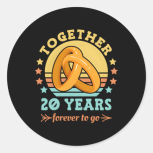 Together 20 Years Forever To Go 20Th Wedding Anniv Classic Round Sticker