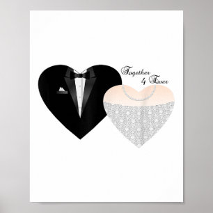 Together 4 Ever Novelty Bride & Groom Wedding Poster