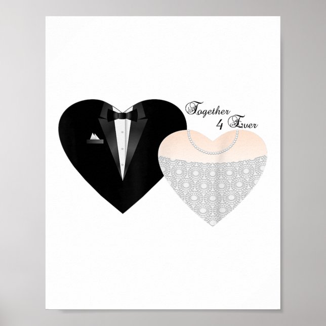 Together 4 Ever Novelty Bride &amp; Groom Wedding  Poster (Front)