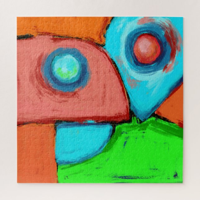 Together, a digital abstract original painting jigsaw puzzle (Vertical)