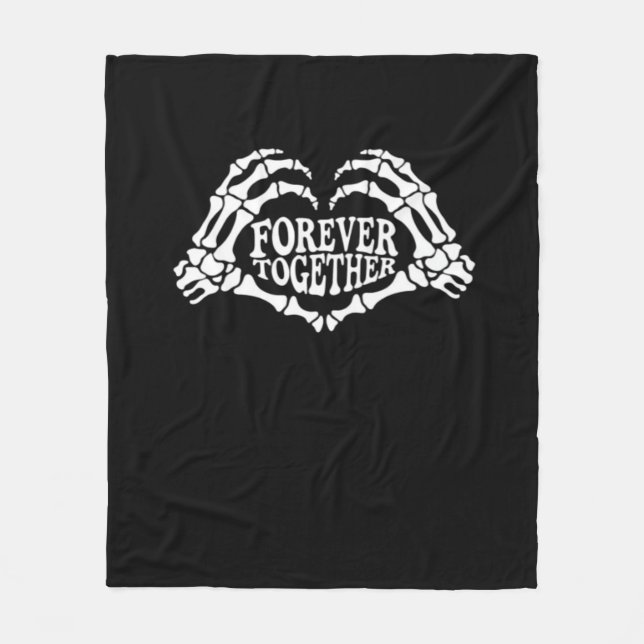 Together A Heart Made Of Skeleton Hands Classic Fleece Blanket (Front)