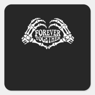 Together A Heart Made Of Skeleton Hands Classic Square Sticker