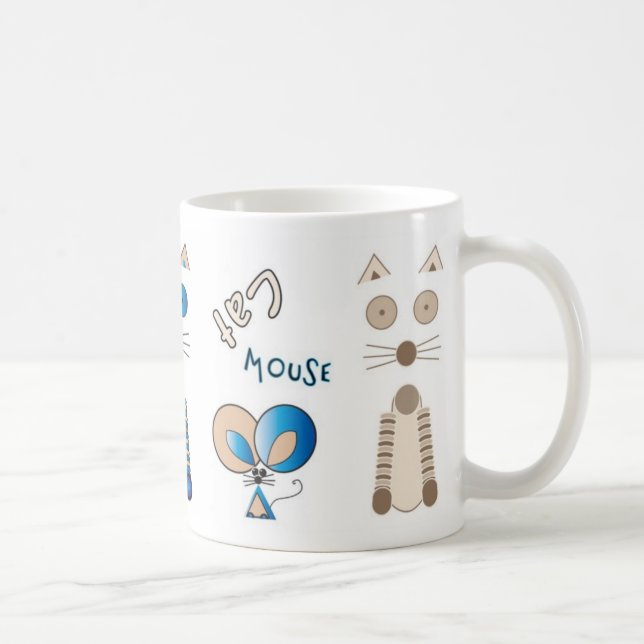 "Together Again" Cat & Mouse Mug (Right)