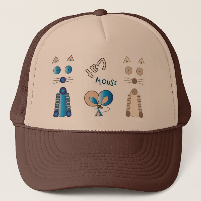 "Together Again" Cat & Mouse Trucker Hat (Front)