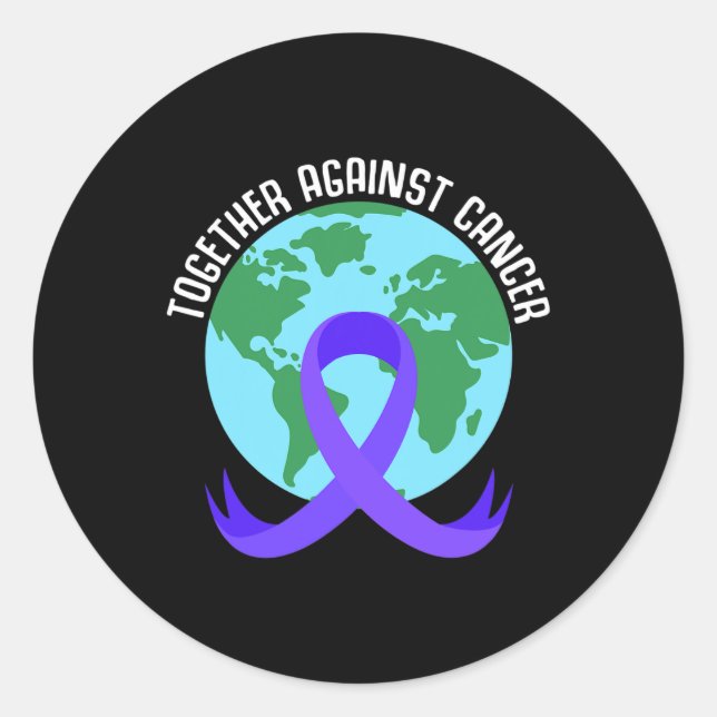 Together Against Cancer Saying For World Cancer Da Classic Round Sticker (Front)