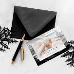 Together at Christmas Minimal Japandi Family Photo Foil Holiday Card<br><div class="desc">Send our minimal Japandi style "Together is our Favourite Place" photo monochrome silver foil Christmas card with a single photo to wish your friends and family a Merry Christmas and happy holidays. Design features a modern non-traditional design with monogram black, white, and grey colours. Simple black spruce foliage is paired...</div>