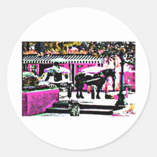 Together Cocoa Village jGibney The MUSEUM Zazzle Classic Round Sticker