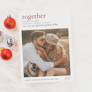 Together Dictionary Definition Holiday Photo Card