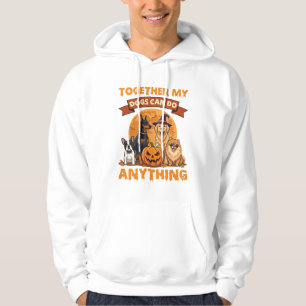 Together Dogs Can Do Anything Halloween Pumpkin Mo Hoodie