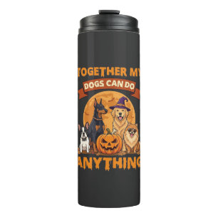 Together Dogs Can Do Anything Halloween Pumpkin Mo Thermal Tumbler