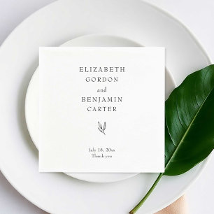Together Elegant Minimalist Wedding Thank you Napkin