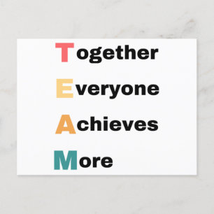 Together Everyone Achieves More 2 Holiday Postcard