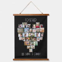 Together Family Heart Shape 29 Photo Collage Black