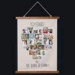 Together Family Heart Shaped 29 Photo Collage Hanging Tapestry<br><div class="desc">Custom photo display on large wall hanging lettered with "together we make a family", which is easy to edit if you would like different wording. The photo template displays your pictures in a heart shaped photo collage which holds 29 images. Your photos are displayed in a mix of square, landscape...</div>