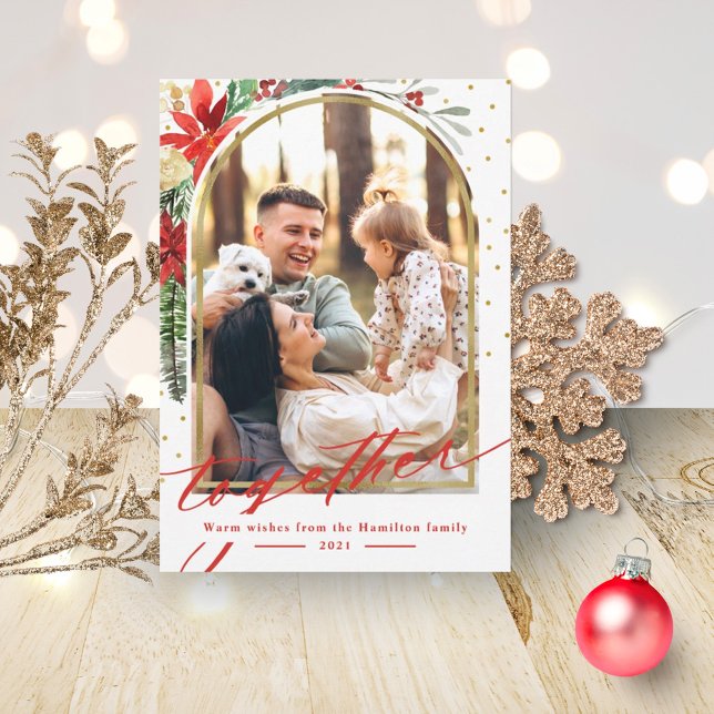 Together Family Photo Arch Christmas Card (Creator Uploaded)