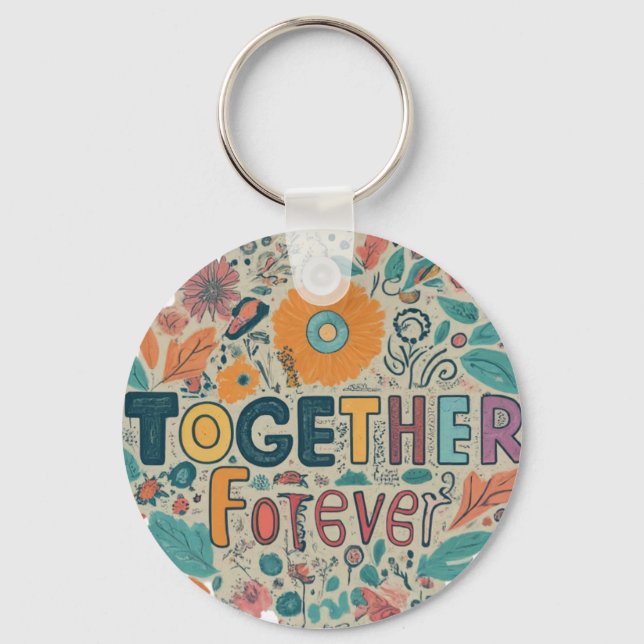Together Forever - Aluminium Circle Keychain (Front)