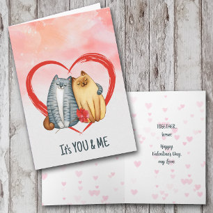 Together Forever Cats Valentine Holiday Card