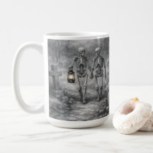 Together Forever Cemetery Scene Pencil Sketch Mug