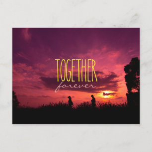 Together Forever Couple on Lavender Field Sunset Postcard