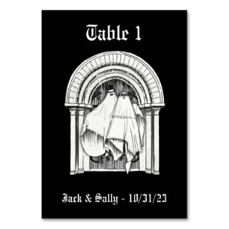 Together Forever Ghost Bride & Groom Table Numbers