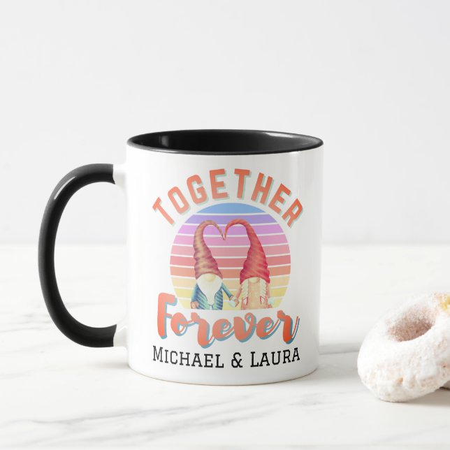 Together Forever Gnome Couple Mug (With Donut)
