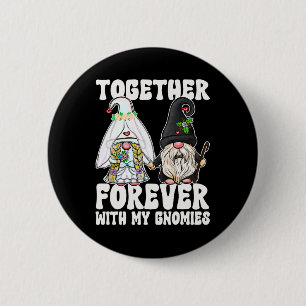 Together Forever Gnomes Mrs Bride Mr Groom For Wed 6 Cm Round Badge