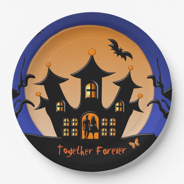 Together Forever Halloween Paper Plate (Front)