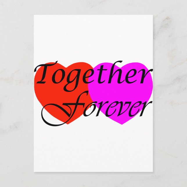 Together Forever Hearts Postcard (Front)