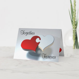 "Together Forever" Love Heart Puzzle Valentine Holiday Card