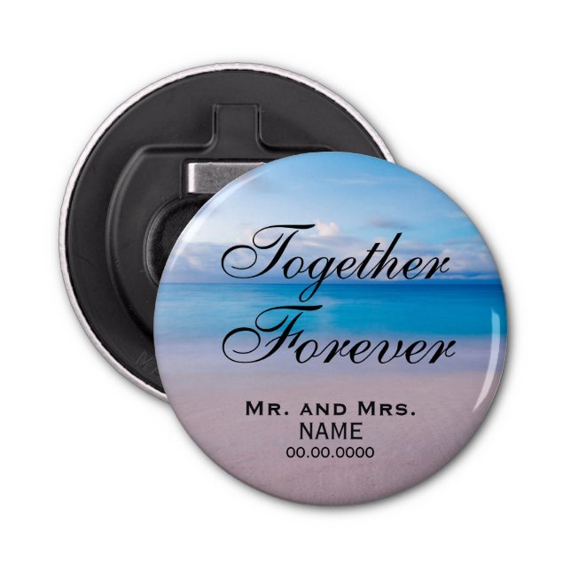 Together Forever Personalised Button Bottle Opener (Front)
