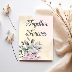 Together Forever Pink and Light Yellow Wedding Inv Invitation