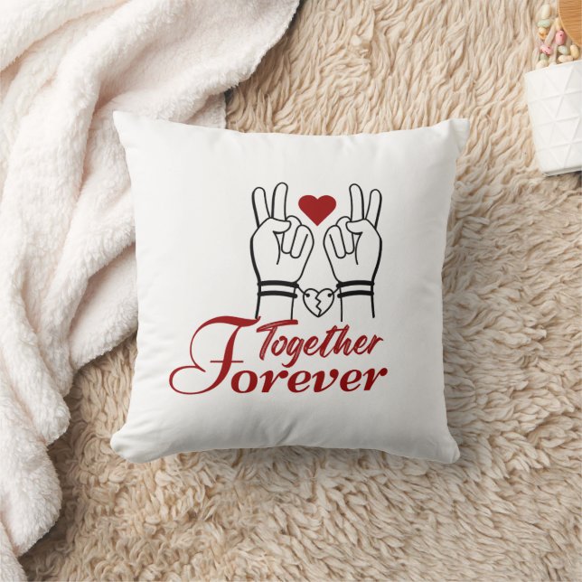 “Together Forever – Romantic Valentine’s Day Coupl Cushion (Blanket)