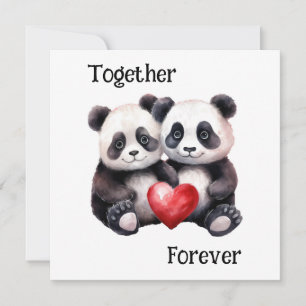 Together Froever Panda pair Holiday Card